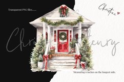 Watercolor Christmas Porch Clipart Product Image 3