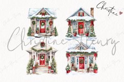 Watercolor Christmas Porch Clipart Product Image 5