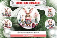 Christmas Ornaments Watercolor Christmas Rabbit Product Image 1