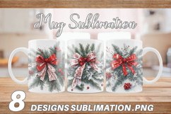 Christmas Red Bow | Mug sublimation design Product Image 1