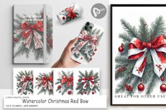Digital Paper Watercolor Christmas Bow Product Image 1