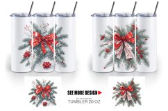 Christmas Red Bow | Tumbler Sublimation Wrap Product Image 2