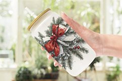 Christmas Red Bow Glass Can Wraps Product Image 2