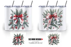 Christmas Red Bow | Tumbler Sublimation Wrap Product Image 3
