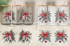 Christmas Red Bow Glass Can Wraps Product Image 3