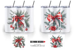 Christmas Red Bow | Tumbler Sublimation Wrap Product Image 4