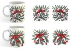 Christmas Red Bow | Mug sublimation design Product Image 5