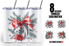 Christmas Red Bow | Tumbler Sublimation Wrap Product Image 1