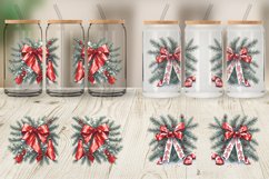 Christmas Red Bow Glass Can Wraps Product Image 6