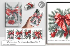 Digital Paper Watercolor Christmas Bow Product Image 1