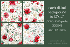 Christmas Pattern, Poinsettias Roses Christmas Pattern, s4 Product Image 2