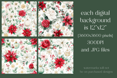 Christmas Pattern, Poinsettias Roses Christmas Pattern, s5 Product Image 2