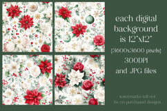 Christmas Pattern, Poinsettias Roses Christmas Pattern, s6 Product Image 2