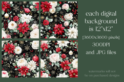Christmas Pattern, Poinsettias Roses Christmas Pattern, s7 Product Image 2
