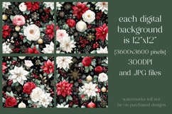 Christmas Pattern, Poinsettias Roses Christmas Pattern, s9 Product Image 2