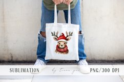 Cute watercolor Christmas reindeer baby clipart- 1 png file Product Image 3