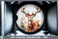 GorgeousWatercolor Christmas Car Coaster design.