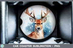 GorgeousWatercolor Christmas Car Coaster design.