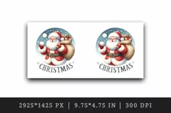 Watercolor Christmas Santa Claus holding gift sack quote print 20 oz tumbler skinny mug wrap clipart t-shirt sublimation printable design