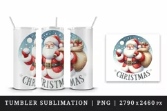 Watercolor Christmas Santa Claus holding gift sack quote print 20 oz tumbler skinny mug wrap clipart t-shirt sublimation printable design
