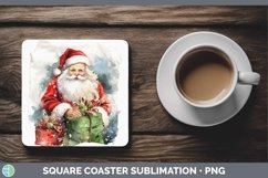 GorgeousWatercolor Christmas Square Coaster design.