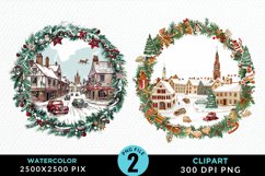 Watercolor Christmas Scenery Artwork Clipart Product Image 1