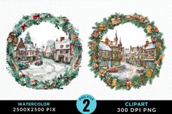 Watercolor Christmas Scenery Exquisite Clipart Product Image 1