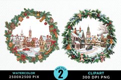 Watercolor Christmas Scenery Artwork Clipart Product Image 1