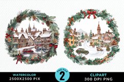 Watercolor Christmas Scenery Artwork Clipart Product Image 1
