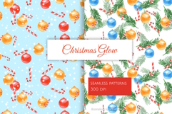 Watercolor Christmas Seamless Patterns Product Image 1