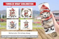 Tumbler Wrap Watercolor Christmas sheep Product Image 1