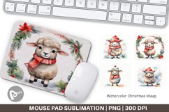 Mouse Pad Watercolor Christmas sheep Product Image 1