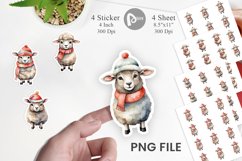 Sticker Watercolor Christmas Sheep Product Image 1
