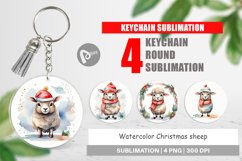 Keychain Watercolor Christmas sheep Product Image 1
