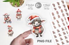 Sticker Watercolor Christmas Sheep Product Image 1