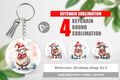 Keychain Watercolor Christmas sheep Product Image 1