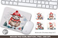 Mouse Pad Watercolor Christmas sheep Product Image 1