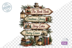 Watercolor Christmas Signpost PNG Bundle Product Image 1