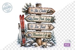 Watercolor Christmas Signpost PNG Bundle Product Image 1