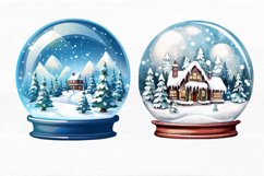 Christmas Snow Globe Watercolor Sublimation Clipart Product Image 6