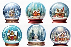 Christmas Snow Globe Watercolor Sublimation Clipart Product Image 5