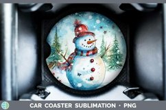 GorgeousWatercolor Christmas Car Coaster design.