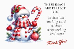Watercolor Christmas snowman clipart, snowman sublimation Product Image 2