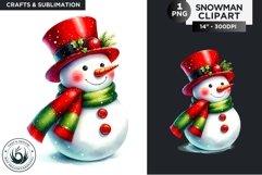 Christmas Snowman PNG Clipart Product Image 1