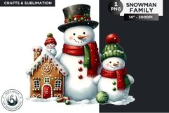 Christmas Snowman Family PNG Clipart sublimation design Product Image 1