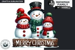 Christmas Snowman Family PNG Clipart sublimation design Product Image 1