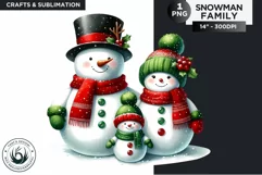 Christmas Snowman Family PNG Clipart sublimation design Product Image 1