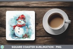 GorgeousWatercolor Christmas Square Coaster design.