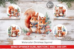 Wind Spinner Watercolor Christmas Squirrel Product Image 1