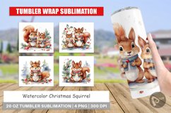 Tumbler Wrap Watercolor Christmas Squirrel Product Image 1